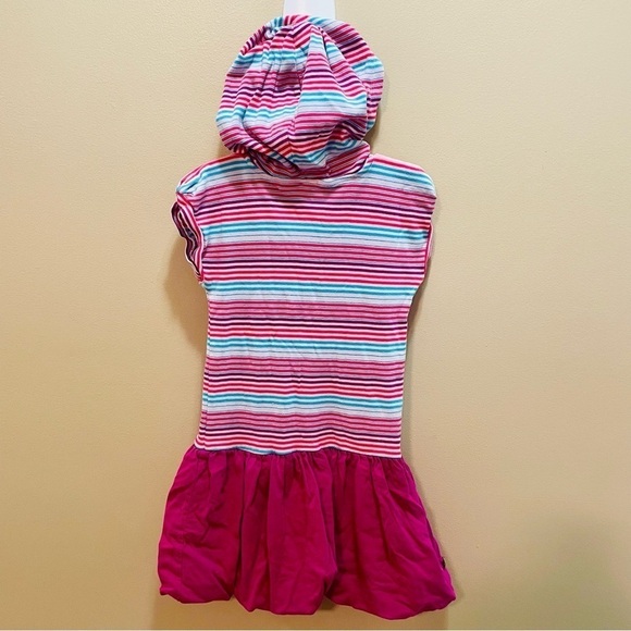 Tea Magenta and Blue Stripe Hooded Dress Size 5 - Picture 3 of 3